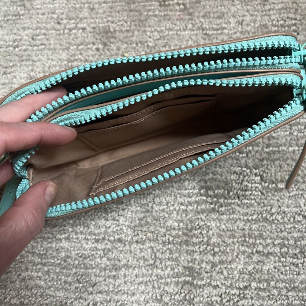 Nanette Lepore Arianna clear logo satchel with solid wristlet Teal - Picture 7 of 8